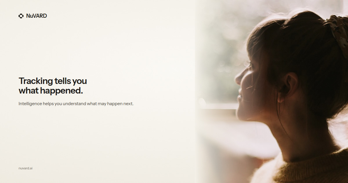 A figure at dawn, backlit. Headline: tracking tells you what happened.